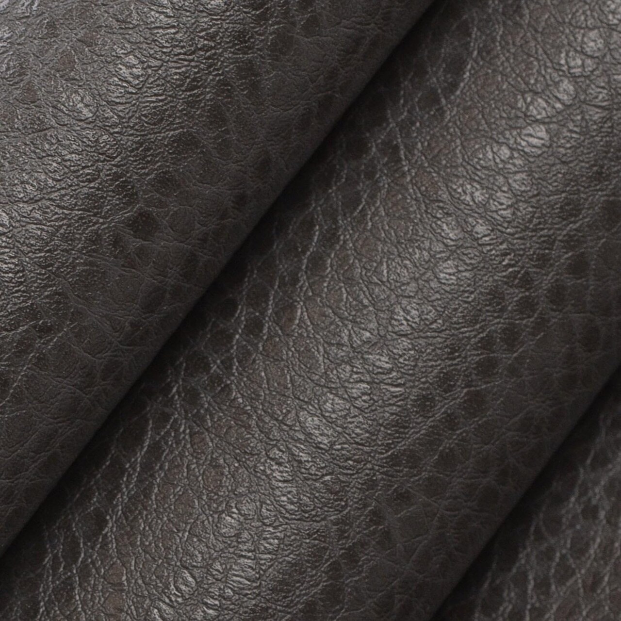 Brown Performance Grade Vinyl Plain Solid Upholstery Fabric by The Yard - SKU: Malta Lead